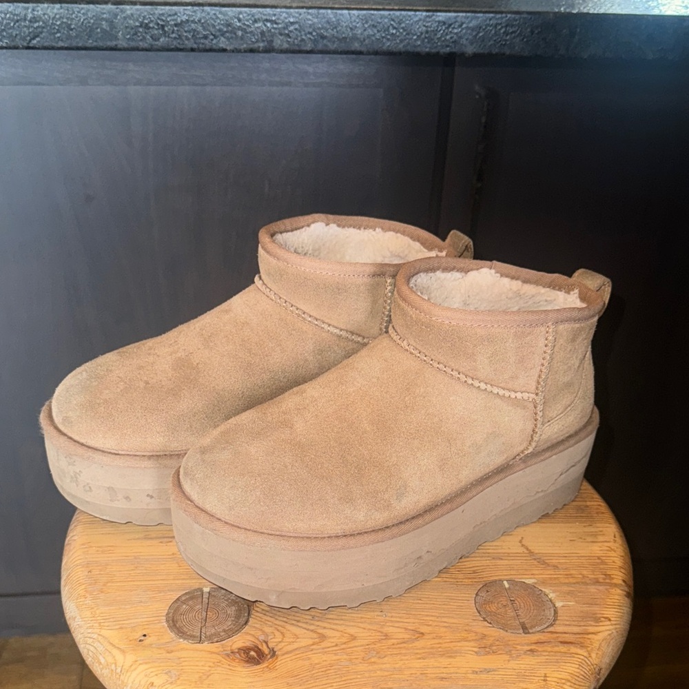 UGG Tan Platform Shoes